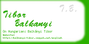 tibor balkanyi business card