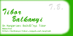 tibor balkanyi business card